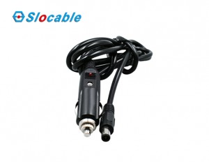 12V Male Car Cigarette Lighter Socket Plug Connector to 5.5×2.1mm DC Power Cable