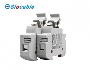 Slocable 2 Pole Din Rail Mount Cartridge Fuse Holder for Solar PV System