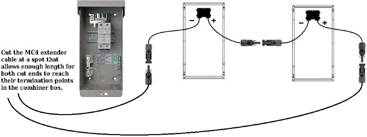 MC4 cable extend to PV combiner box Slocable MC4 cable extend to PV combiner box Slocable