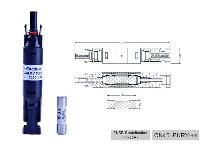 Slocable's MC4 inline fuse connector