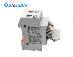 Slocable 2 Pole Din Rail Mount Cartridge Fuse Holder for Solar PV System