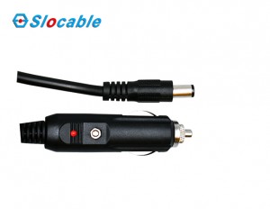 12V Male Car Cigarette Lighter Socket Plug Connector to 5.5×2.1mm DC Power Cable